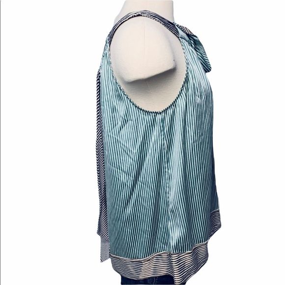 BCBGMaxazria Striped Halter Silk Top S - Picture 7 of 12